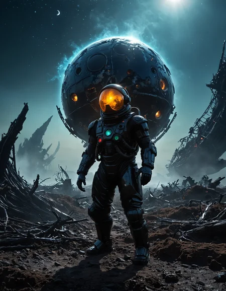 hyper detailed,  minimal, adorable, solar, circular, by yousuf karsh and by Mona Kuhn, famous artwork inspired by (matt cavotta:1.4) and (guillem h. pongiluppi:1.3), (dramatic scene:1.3), the "famous glikkerwoozles" are (enormous nanotechnological horrors:1.2) that merge organic and synthetic components to adapt to the helviported conditions of the deadly jungles on planet "nyxward iv", scavenging resources from spaceship wrecks to add to their zymgroggled bodies, dramatic detailed background, (dappled light:1.1), dark, shadows, black, shadow hues, highly artistic, highly painterly, harmonic colors, expressive, ultimate aesthetic level, visible brushstrokes, masterclass artistry, vibrant energy, apocalyptic mood, atmospheric haze and dense fog, strong winds,  highly aesthetic, otherworldly, limited palette,  faded colors, washed out colors, extremely dark, extremely low key lighting, dark shadows, perfect composition, full panoramic shot