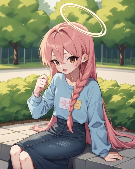 score_9, score_8_up, score_7_up, source_anime, solo, 1girl, park, fashion, Long Halo Braid Hairstyle, bouen, <lora:bouen_PDXL-000001:1.2>