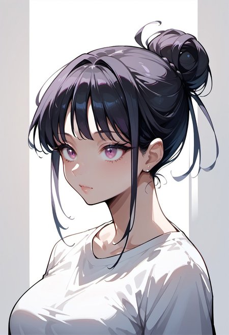 score_9, score_8_up, score_7_up, score_6_up, 1girl, source_anime, 
1girl, Hina,
haircut bangs, hair bun,
Dutch angle,