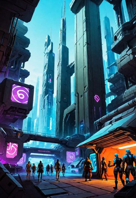 ASCIIshadowrun_party, cyberpunk, high-tech lowlife, netrunner, stylized, shadowrun_surface