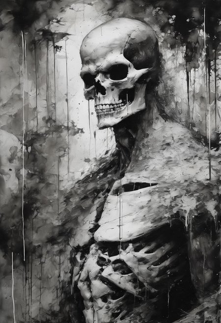 Maniacal Skeletor, beautiful epic Film Noir, epic black and white SHADOWS, by Andre Kohn , Carne Griffiths , Guido Crepax and Milo Manara, a masterpiece, 32k resolution, molecular precision."
Weight:1
