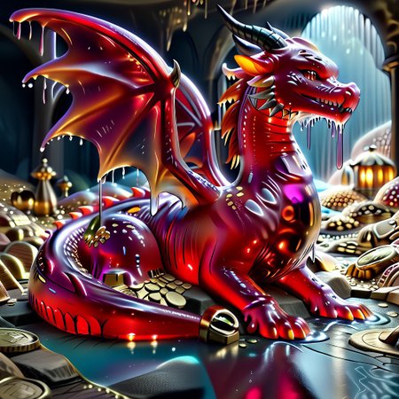 1dragon, highly detailed black  dragon, black dragon made out of slime, scaly black slime dragon, slime dragon with red eyes, black slime dragon laying in its hoard, black slime dragon with wings, dragon wings, detailed claws, detailed feet, detailed tail,
multi-colored gems made out of slime, in a room of treasure made out of slime, tiny gold coins and bars made out of slime, piles of tiny coins, piles of tiny gold slime coins, piles of gold slime, tiny gold slime coins, only tiny coins, translucent slime coins, 
treasure-room, treasure, gemstone, coins, gold bars, gold pile, 
everything made of slime, No simple background,
((translucent slime)), ((transparent slime)), (bioluminescent slime), sl1m3, slime, ais-blmn, watce, je11y, thickwater, great lighting, ral-lava, even lighting, no bright spots, saturated colors,