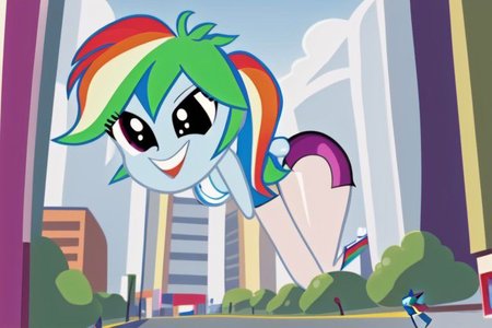 Rainbow Dash Giantess inflatable phonescreenrecording
