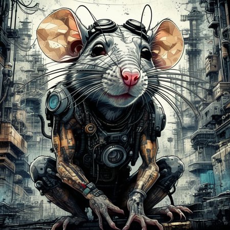 drawix9 cyborg rat, ink, cinematic, expressive, very detailed<lora:drawix9:1>