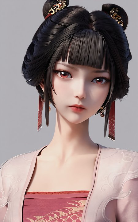 score_9,score_8_up,score_7_up,
<lora:zhiguiPony-000001:1>,
zhigui,1girl,solo,black hair,bangs,upper body,blunt bangs,chinese clothes,realistic,simple background,dress,jewelry,closed mouth,earrings,collarbone,hair ornament,see-through,
