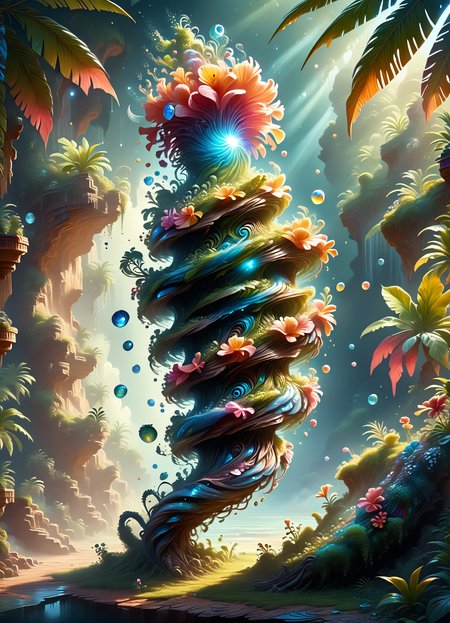 DonM3l3m3nt4lXL,  score_9, score_8_up, score_7_up, score_6_up, suburb dwelling place in tropical rainforest biome, rating_safe <lora:DonM3l3m3nt4lXL-pony:0.8>