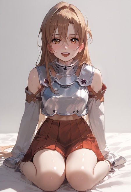 abbystea style, score_9, score_8_up, score_7_up, score_6_up, masterpiece, best quality, uncensored, rating_explicit, skurce_anime, perfect detailed face,  best aesthetics, perfect anatomy, perfect proportions, high resolution, good colors, bright skin, good shading, countershading, well detailed background, love hotel,
slim, shiny skin, sweat
BREAK, (ASAO, 1girl, full body, white thighhighs, sitting, red skirt, smile, breastplate, brown hair, looking at viewer, brown eyes, white armor, bare shoulders, detached sleeves, pleated skirt, miniskirt, large breasts, passionate, orgasm, open mouth)
BREAK, passionate, Expressiveh, detail1eye