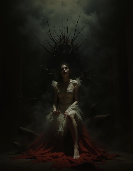 a high-quality, cinematic photo manipulation of a chilling female horror show, emphasizing the concept of (reality). The image features eerie lighting, dark shadows, and a sense of unease. A young beautiful is depicted in a haunting pose, evoking fear and suspense. She is barefoot. The setting is a surreal blend of disturbing elements that blur the line between reality and nightmare. This digital artwork explores the depths of human psyche, playing with the viewer's perception of what is real and what is imagined. The overall mood is highly atmospheric, drawing the audience into a world where the woman embodies the essence of fear itself. Perfect for fans of psychological horror and surreal art.
horror show
3th33r34l <lora:ethereal-grace:0.5>,  <lora:flux.1_lora_flyway_Epic-detail_v2:0.8>âââ