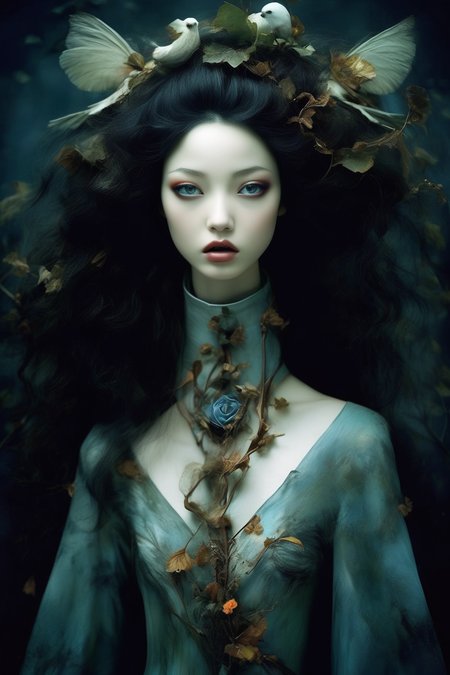 <lora:Zhang Jingna Style:1>Zhang Jingna Style - incorporating elements of fantasy and surrealism to create whimsical and enchanting imagery.