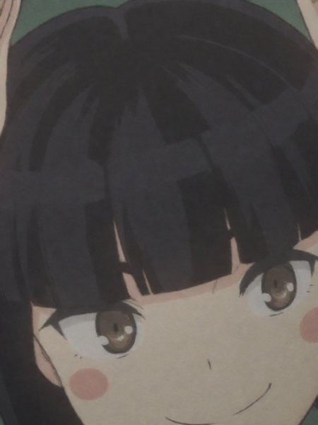 Otome_Saotome_LW, black hair, bob cut, short hair, blunt bangs, brown eyes, 1girl, solo,BSSPYCB,blush stickers,smile,portrait,rabbit ear pose,<lora:Otome Saotome:0.8>,<lora:PYCB:0.8>