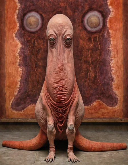 highly detailed and hyper realistic photo by Mark Rothko , creature, bizarre, abnormal, otherworldly, biomorphic forms, medium full shot, hyper detailed and highly realistic.
