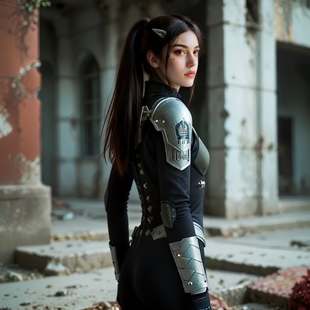 score_9_up, score_8_up, score_7_up, (masterpiece), (best quality), (ultra-detailed), (very aesthetic:1.2), intricate details, perfect composition, absurdres, romantic atmosphere, 
 <lora:MinaAshiroXLpony001:1>,minaashiro, black hair, ponytail, long hair, hair ornament, mole under eye, mole, red eyes,
<lora:43stl1ght1ngXLP2:0.5>, 43stl1ght1ng,