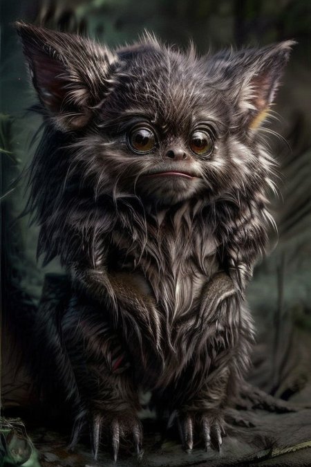 Now, there is a weird creature which look imperfect but somehow has an extremely cute and adorable.
It come to the village of animals, and they adore it so much by giving it the best gift they were able to give.
The creature looks like a pervert Artificial Intelligence Images Generator who really love to fap fap their bananas.
Suddenly, one of the animals become interested with it and pledge itself as its future spouse but the creature rejected its love and made it become very sad in sorrowful BUT as it remembers that the creature's hobby was fap fap its bananas, and then it trying to change itself become one of the most beautiful bananas in the whole millions of galaxies ever existed. How the process it become bananas? I have no idea to be honest because I am just input this prompt to make you confuse just like my ex-Boyfriend ever made me confuse with his uncertainly future although he was ugly as a burnt pan crust. BUT hey, you are the Dream Shaper, so I believe you able to shape my dream.
Award Winning of every Awards from whole galaxies. The mystical ethereal background and mixed colors become Trending on Playboy for one time and the rest of other times always trending on all of social media platform, so much trending that even the Civita moderators unable to judge whether this is allowed or not. Do you know what I mean? because I don't even know why I am creating this,
cute love regards, 
EdobTWOTWTripod, 
giant alien creature, claws, 
mgln,