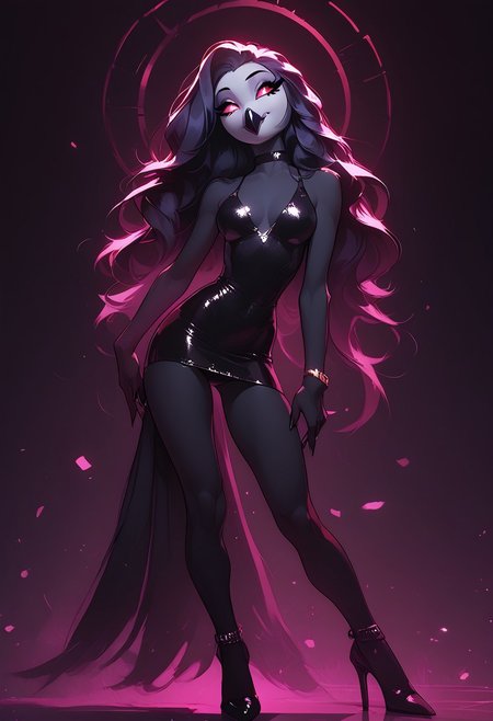 score_9, score_8_up, score_7_up, score_6_up, 1girl, solo, octavia, octavia, avian bird demon owl owl_demon, beak, red sclera, from hellova boss, anthro furry, long hair, nightclub outfit, tight purple dress, perfect face, perfecteyes, sexy, sexy girl, beautiful eyes,  dancing, dynamic angle, full body shot, red eyes, glowing eyes, pop star, singing