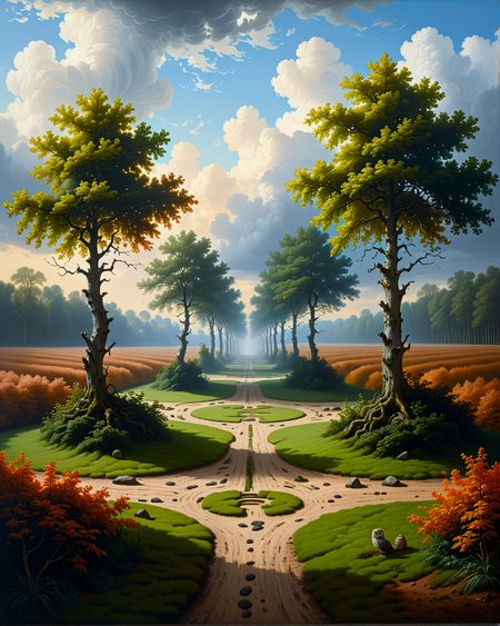 Surreal Landscape ,Creator Landscape,(style ofJacob van Ruisdael (cloud studies)),Beech hedge maze with gravel paths,owl pellets beneath pine,hayrick with wooden pitchfork,
<lora:extremely_detailed:0.8> extremely detailed,
<lora:add-detail-xl:0.3>,
<lora:dreamshaperXL10_lora:0.3>
detailxl,
advntr,