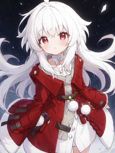 kelala girl,white hair,Red eyes,<lora:xl_kelala girl-000011:1>,Special clothing,