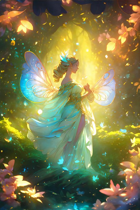<lora:feyandfairies-ericheisner:1.00> 1girl, fairy wings, long grecian dress, summer time, forest, magical, FeyFa, masterpiece, 8k, high resolution, shallow depth of field, sharp focus