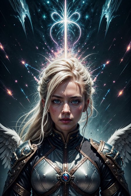 (masterpiece, detailed:1.3), vivid colors, <lora:add_detail:1>,
(1man,  old icelandic male:1.2), wise,  pink eyes, white hair, fade with sideburns, 
portrait, (bloody scars:0.7), looking away, solo, (full body:0.6), detailed background, (victorian theme:1.1), angelic face, divine fury, holy guardian,  floating light particles, dark brown battleworn leather armor, circlet, coat of arms, tabard, divine ray of light,  religious symbol, bright clouds, bright realistic lighting, reflections, icy tundra, intense atmosphere, healing aura, 
<lora:StarDust:0.6>,