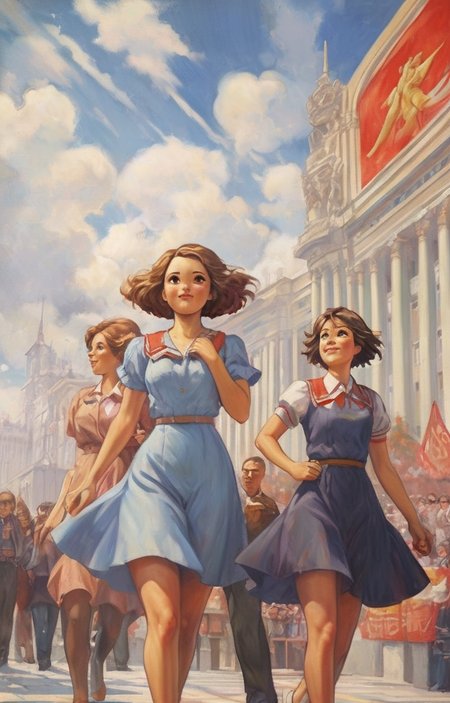 masterpiece,best quality,<lora:tbh262-sdxl:0.9>,illustration, style of soviet portrait of idolmaster cinderella girls,