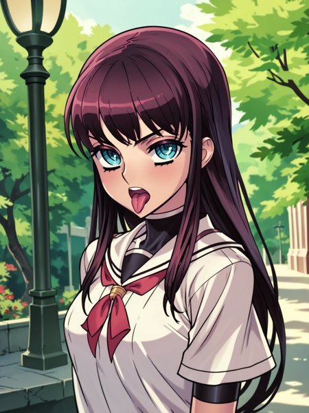 <lora:happy_tentacle-elseria-v0.5-000020>, ht_elseria, school uniform, , outdoors , 1girl, solo, upper body , , (tongue out, open mouth :1.2), heavy breathing , looking at viewer , standing , facing viewer , score_9, score_8_up, score_7_up, score_6_up, score_5_up, score_4_up, source_anime, anime screencap