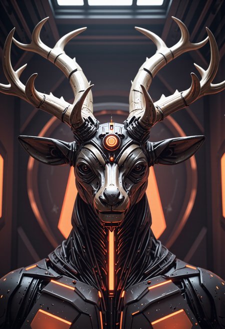 A deer with antlers depicted as symmetrical fractals.,<lora:geometric_shapes_v1.0:1.0>, geometric_shapes, <lora:ck-Sci-Fi-Concepts-000015:0.2>, in the style of ck-sfc, <lora:scifi-robot-flux-v1:0.2>, scifi robot, <lora:scifi-room-flux-v1:0.2>, scifi room, <lora:Sci-fi_env_flux:0.2>, <lora:UNI_FI_NoCAP:0.2>, cinematic lighting, futuristic, sci-fi, plastic, glossy paper, iso150, 35mm, score_9, intricate details, Hyperrealism style, 3d, concept-art, dreaminess, psychedelic, shallow-depth-of-field, cinematic lighting, soft bokeh, very beautiful composition, Unreal, real-time 3D, Epic Games style, Unreal Engine style, 3d-rendering, vibrant contrast depth and shadow enhanced using (Gaussian blur) for a soft background focus, (sharpen filter) applied, (color grading) to enhance contrast between warm and cool tones, (noise reduction) for a smooth, clean finish, (HDR toning) used for extra depth and detail, highly detailed dreamy background detailed skin texture, subsurface scattering award-winning, professional, highly detailed, dreamlike, mysterious, provocative, symbolic, intricate, detailed, hyper-detailed, masterpiece, award winning, midjourneyv6.1