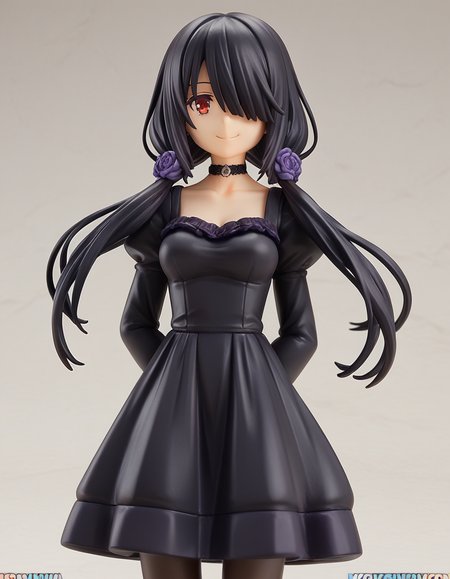 score_9, score_8_up, score_7_up, source_anime, 
kurumitokisaki, <lora:kurumi-tokisaki-ponyxl-lora-nochekaiser:0.5>, 
kurumi tokisaki casual, long hair, black hair, red eyes, long sleeves, dress, pantyhose, hair over one eye, black dress, black pantyhose, puffy sleeves, choker, collarbone, skirt, black skirt, flowers, hair flowers, purple flowers, twintails, low twintails, medium breasts, hands behind back,
<lora:gsc-figurines-ponyxl-lora-nochekaiser:1>, gsc figurines, 1girl, smile,