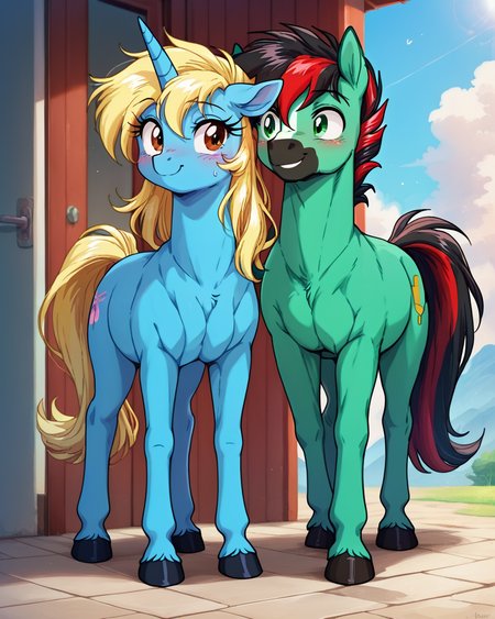 (Commission) Matt3985's OC & His Girlfriend's OC [PonyXL]