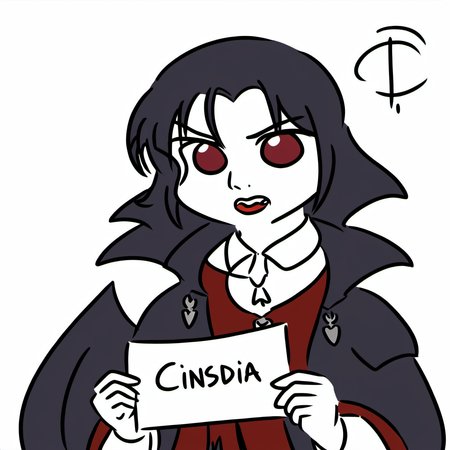 A handsome vampire male held a piece of paper with Cinsdia written on it,solo
 <lora:Zzul:1>