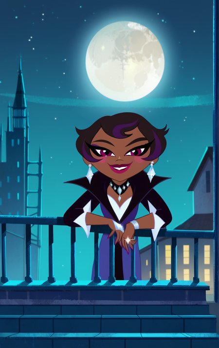 ((score_9)), score_8_up, ((high quality)), ((masterpiece)) BREAK
  DCSG Style, SelinaK, ((SelinaK Normal)), looking at viewer, smiling, good anatomy, five fingered hands, rooftop, night, moon, diamond ring<lora:DC_Superhero_Girls_2019:0.8>,<lora:pony_good_hands:0.8>
