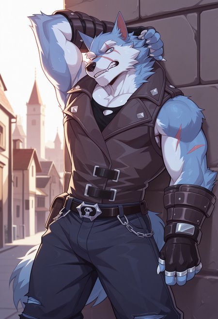 masterpiece, best quality, amazing quality, solo, 1boy, FreddyDL,  vest, pants, fingerless gloves
