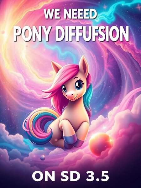 A poster for the film with the caption: "WE NEED PONY DIFFUSION ON SD 3.5"