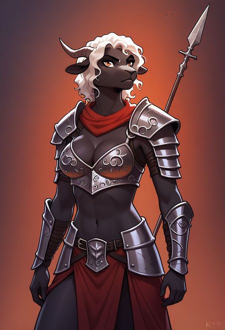 score_9, score_8_up, score_8, 1girl, , smooth, anthro sheep, detailed, perfect, red velvety robe, high quality, skimpy armour, cleavage, high definition, Roman warrior, armour, black skin, white hair, spear, attacking enemy, blood, fierce, battlefield, bodies strewn everywhere