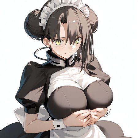 <lora:Takeuchi_Takashi_PonyXL_style_v01:1>
<lora:agent.pony:1>
score_9 , score_8_up , score_7_up , source_anime , 
masterpiece , best quality , ultra-detailed , 
BREAK
agent \(girls' frontline\), maid
1girl , woman , huge breasts , light smile , light blush , ((jeanne d'arc (fate)):0.5)  , 
long black hair  , maid dress ,  
breast squeeze