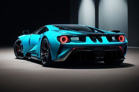 cars fantastic blue, [2017 Ford GT], speed, intricate detail ,dark background , HD. Photograph , in table((realism)), extremely high quality RAW photograph, ultra detailed photograph, sharp focus, high resolution, (detailed skin:1,3),high quality, film grain, Fujifilm XT3,(Highly Detailed), movie, (Cinematic Photo:1.3) of (Realistic:1.3)