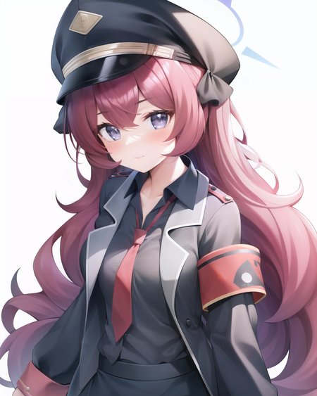 1girl, solo, black shirt,red hair,red necktie, military uniform,small breasts, pencil skirt,masterpiece, highres, best quality
