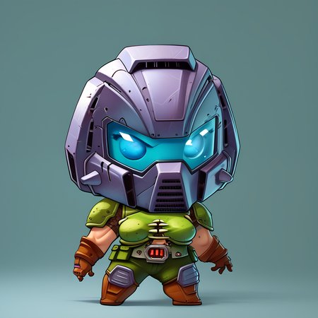 <lora:r3dPNYXl_v00:0.75> r3d, chibi, solo
 <lora:doomguy-v1_pdxl:1> doomguy, 1boy, armor, helmet || doom girl, 1girl, armor