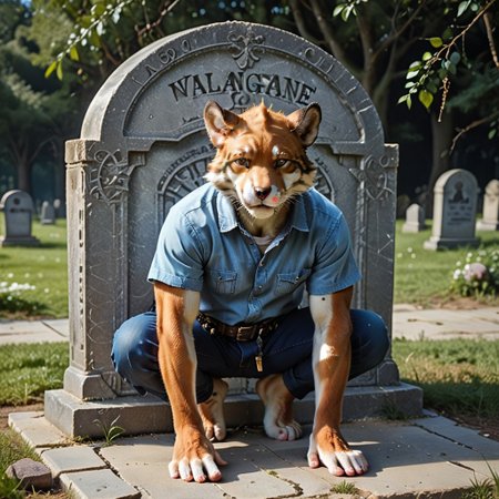 (((Barefoot furry character, full body, cinematic setting, furry male, plantigrade)))
When shadows hide at high noon
I kneel down by her (((tombstone)))
And from the earth she'll rise to pass her site to you
You will beg for forgiveness
I'll make you plead and confess
Find absolution with (((a bullet in your head)))
I'll find you
I'll hunt you down
I'll be your final nightmare
I am (((the gunman)))
I bring salvation on this day
Here comes the gunman
You know that (((vengeance))) is my name
BREAK, intricate details, highly detailed, extreme detail, octane render, fine art, best quality, highres, (detailed face:1.5), ((full_body)), UHD, (((perfect hands))), low light, anime