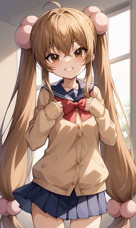score_9, score_8_up, BREAK
1girl, kokonoerin, brown eyes, brown eyes, very long hair, 
school uniform, 
looking at viewer, light smile, cowboy shot, 
<lora:KokonoeRin_Pony:1>