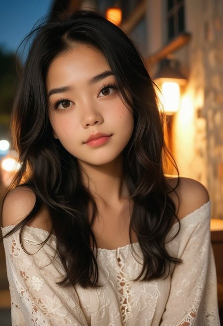 score_9, score_8_up, score_7_up, score_6_up, photo of pretty pinay, from front, below, close up, SkinHairDetail. volumetric lighting, 
of one cute 22yo asian girl, solo, long hair, black hair, black hair, ((pretty face)), (beautiful face:1.0), ((cute face)),
red strapless dress, small natural breasts, sitting, shy, looking at viewer,
evening, night, scenic city scape, glowing beautiful face, sharp face focus, pretty brown eyes, mascara,
((full height view)), full bidy view,