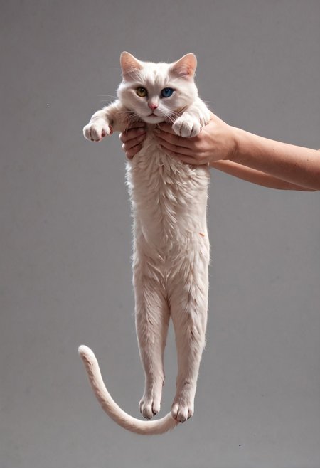score_9, score_8_up, score_7_up, source_photo, rating_safe, IncrsXLLCM, full body, holding animal, GrubCat, heterochromia, simple background