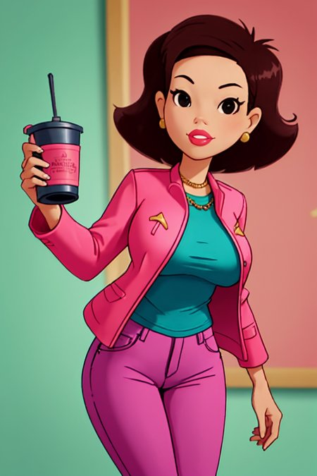 (best quality:1.1) 1girl, photo of susanlongv1, <lora:SusanLong:1.3>, middle aged Asian woman with large saggy breast, curvy body, looking at viewer, pink lips, pink jacket, jeans, standing, simple background, sharp focus, 8k, photo realistic, highly detailed, canon R5, 50mm focal length, f/5.6. (highly detailed skin:1.2),