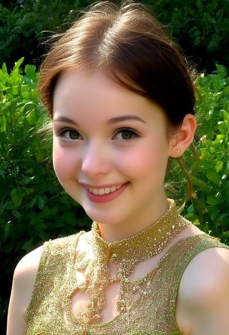score_9, score_8_up, score_7_up, wide shot, high quality, best quality, photorealistic, park, outdoors, sunny, gorgeous shot BREAK 18 year old, brunette, cute, big eyes, soft jaw, cute smile, small mouth, plump lips, very plump lips, very small mouth, barely, small nose, neoteny, barely 2, amused, smiling, european, summer dress 2.1, fresh skin, goosebump skin, pale skin, 7-cgifaces, skinny, petite, detailed eyes, skinny, flat chested, very widset eyes, very small mouth, very plump lips, cut smile