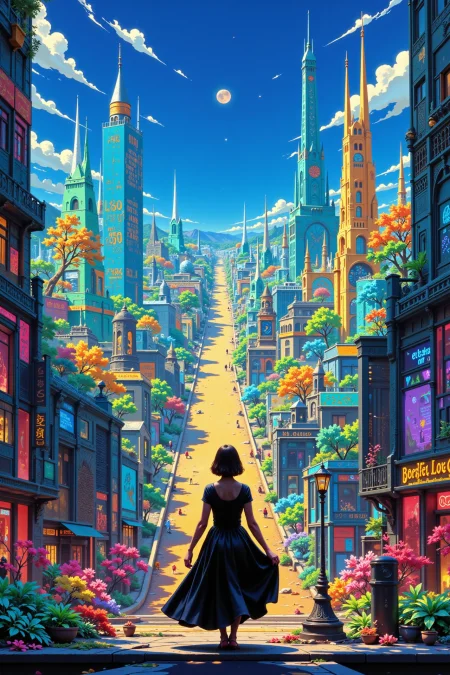 blue sky city beautiful  landscape, noon, woman, very intricate, very detailed, sharp, bright, colorful, <lora:Hand v2:0.5> <lora:Anti-Blur:1><lora:Insane Detail Slider:0.25>  <lora:flux.1_lora_flyway_Epic-detail_v2:0.3> <lora:fluxenhancer:0.25>  <lora:ROWER:0.6>