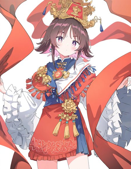 wangongjiao,1girl,solo,looking at viewer,simple background,white background,cowboy shot,<lora:wangongjiao-000010:1>,, masterpiece, best quality, very aesthetic, absurdres,newest, incredibly absurdres,, (Ixy:0.6)),(hiten \(hitenkei\):0.7),