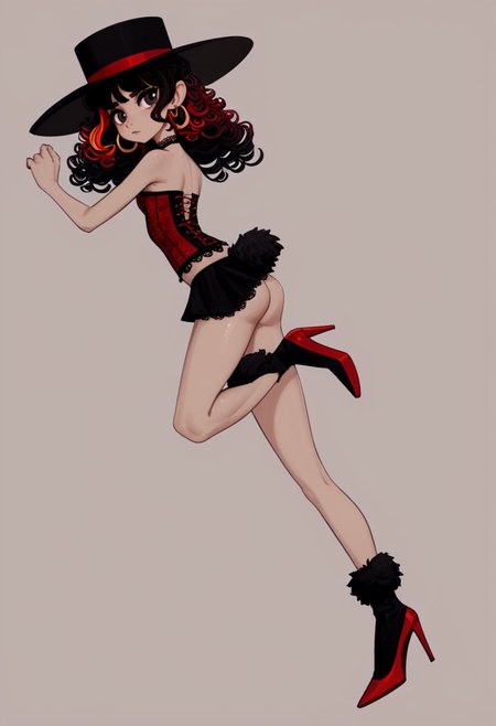 score_9, score_8_up, score_7_up, source_furry
-Character: (Anthro furry deer cute petite young), deer fur, (deer ass), deer tail, (small breasts), (sagging breasts:0.6), slender, (pale skin:0.8), black hair, long hair
-Character focus: (dynamic angle:1.2), sharp focus
-Style: cowboy shot, lying, undressing, Dark Romantic Goth Opulent Dark Romantic
-Jewelry: Gold or black chokers with large, dark gemstones, ornate rings, and dramatic drop earrings with intricate designs
-Upper body: Deep red velvet blouse with a high lace collar and puffed sleeves, layered under a black corset with elaborate detailing
-Lower body: Black skirt with layered tulle and lace, featuring a subtle dark red undertone
-Feet: Black lace-up boots with velvet accents or deep red high-heeled shoes
-Hairstyle: Long, loose curls with dark red highlights or soft curls
-Headwear: A small black hat with dark red feathers or a lace headband with a bow
-Additional accessories: A dark red silk shawl and a vintage-style black clutch, long sleeves, slim and slender body, sexy, dynamic pose, pin-up pose, very long hair
colored_outline, colored_stroke, rainbow_stroke, outline_thickness:0.5
ral-neotlns
vibrant color palette, high contrast, glowing outlines
<lora:uenomigi_XL:1>, <lora:Line-illustration:1>, lineart