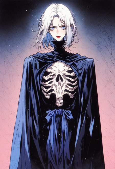 <lora:anorexitionXL-v1:1.1>, (anorexic, anorexia:1.2),  [tired eyes, bags under eyes], [small waist], slums, [visible ribs]
(score_9, score_8_up, score_7_up), source_anime, anime, (dark background), 1man, male, elf, cut hair, crew cut, very short hair, bald, white hair, (handsome), ethereal beauty, blue eyes, white eyelashes, red pupils, deep blue long cloak, blue layered clothing, northern clothes, vampire hunter, warrior, solo, waist-high, bloodborne, cowboy shot, upper body, professional photograph, award winning photography, (ultra-detailed body), (Sharp focus), (dynamic angle), innocent, elegant, Alucard