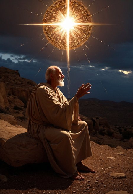 cinematic still Archimedes, an elderly but fiercely powerful figure, stands atop a rugged cliff at twilight, his ancient Greek robes flowing around him in the chill wind. His face is deeply lined, each wrinkle a testament to years of profound study and insight, and his eyes blaze with the quiet fire of a man who holds the secrets of the universe in his mind.Suspended above his head is a spectral orb, softly glowing with the faint golden light of the sun, symbolizing his connection to knowledge itself. Intricate symbols and equationsâGreek letters, complex geometries, and philosophical glyphsâorbit the orb, flickering as if alive, casting delicate shadows across his wise, weathered face. These symbols form a halo of thought, embodying his mastery over mathematics, physics, and astronomy, and hinting at the boundless power of his intellect.In his hands, he gently cradles a fragile, floating model of the cosmos, a miniature universe forged from pure light and thought. Stars, planets, and constellations shift and rotate slowly, casting ethereal light onto his hands and robe. Each celestial body within the model glimmers with a faint, spectral glow, connected by thin, luminous lines like strands of a webâan illustration of the intricate knowledge that holds the cosmos together.The air around him shimmers faintly, as though charged by his mindâs energy. The light from the orb above his head diffuses outward in wisps of soft smoke, filling the scene with a feeling of quiet reverence and awe. His presence is a force of nature; he is an embodiment of intellectual mastery and dedication, rather than physical might.Behind him, a great sunbeam pierces through gathering storm clouds, bathing him in a warm, celestial light, which reflects off the ancient stones at his feet. The rocks and sand on the cliff seem to respond to his presence, small pebbles lifting gently from the ground, drawn to the power of his mind. In the distance, faint silhouettes of scholars and soldiers watch, captivated and humbled by the quiet grandeur of the legendary philosopher.Rendering Style: Hyperrealistic yet mystical, capturing the intense textures of his aged skin and the finely detailed robes. The scene blends gentle volumetric lighting with rich contrasts, giving the impression of a magical yet deeply cerebral aura. The colors are warm but restrained, emphasizing the quiet, monumental wisdom of Archimedes, as if he is both human and timeless symbol. A masterpiece reminiscent of Renaissance depictions of scholars, yet infused with a soft glow of otherworldly energy., Chiaroscuro Lighting Style, Volumetric light, Midjourney_Whisper, aidmamj6.1, aidmaNSWFunlock, mdv7, artfulnsfw, ethdysty, in the style of ohwx, sinfully stylish, realistic, Jeddtlv3 . emotional, harmonious, vignette, 4k epic detailed, shot on kodak, 35mm photo, sharp focus, high budget, cinemascope, moody, epic, gorgeous, film grain, grainy, (masterpiece), (best quality), (ultra-detailed), Archimedes, an elderly but fiercely powerful figure, stands atop a rugged cliff at twilight, his ancient Greek robes flowing around him in the chill wind. His face is deeply lined, each wrinkle a testament to years of profound study and insight, and his eyes blaze with the quiet fire of a man who holds the secrets of the universe in his mind.Suspended above his head is a spectral orb, softly glowing with the faint golden light of the sun, symbolizing his connection to knowledge itself. Intricate symbols and equationsâGreek letters, complex geometries, and philosophical glyphsâorbit the orb, flickering as if alive, casting delicate shadows across his wise, weathered face. These symbols form a halo of thought, embodying his mastery over mathematics, physics, and astronomy, and hinting at the boundless power of his intellect.In his hands, he gently cradles a fragile, floating model of the cosmos, a miniature universe forged from pure light and thought. Stars, planets, and constellations shift and rotate slowly, casting ethereal light onto his hands and robe. Each celestial body within the model glimmers with a faint, spectral glow, connected by thin, luminous lines like strands of a webâan illustration of the intricate knowledge that holds the cosmos together.The air around him shimmers faintly, as though charged by his mindâs energy. The light from the orb above his head diffuses outward in wisps of soft smoke, filling the scene with a feeling of quiet reverence and awe. His presence is a force of nature; he is an embodiment of intellectual mastery and dedication, rather than physical might.Behind him, a great sunbeam pierces through gathering storm clouds, bathing him in a warm, celestial light, which reflects off the ancient stones at his feet. The rocks and sand on the cliff seem to respond to his presence, small pebbles lifting gently from the ground, drawn to the power of his mind. In the distance, faint silhouettes of scholars and soldiers watch, captivated and humbled by the quiet grandeur of the legendary philosopher.Rendering Style: Hyperrealistic yet mystical, capturing the intense textures of his aged skin and the finely detailed robes. The scene blends gentle volumetric lighting with rich contrasts, giving the impression of a magical yet deeply cerebral aura. The colors are warm but restrained, emphasizing the quiet, monumental wisdom of Archimedes, as if he is both human and timeless symbol. A masterpiece reminiscent of Renaissance depictions of scholars, yet infused with a soft glow of otherworldly energy., Chiaroscuro Lighting Style, Volumetric light, Midjourney_Whisper, aidmamj6.1, aidmaNSWFunlock, mdv7, artfulnsfw, ethdysty, in the style of ohwx, sinfully stylish, realistic, Jeddtlv3, illustration, disheveled hair, detailed eyes, perfect composition, moist skin, intricate details, earrings, Archimedes, an elderly but fiercely powerful figure, stands atop a rugged cliff at twilight, his ancient Greek robes flowing around him in the chill wind. His face is deeply lined, each wrinkle a testament to years of profound study and insight, and his eyes blaze with the quiet fire of a man who holds the secrets of the universe in his mind.Suspended above his head is a spectral orb, softly glowing with the faint golden light of the sun, symbolizing his connection to knowledge itself. Intricate symbols and equationsâGreek letters, complex geometries, and philosophical glyphsâorbit the orb, flickering as if alive, casting delicate shadows across his wise, weathered face. These symbols form a halo of thought, embodying his mastery over mathematics, physics, and astronomy, and hinting at the boundless power of his intellect.In his hands, he gently cradles a fragile, floating model of the cosmos, a miniature universe forged from pure light and thought. Stars, planets, and constellations shift and rotate slowly, casting ethereal light onto his hands and robe. Each celestial body within the model glimmers with a faint, spectral glow, connected by thin, luminous lines like strands of a webâan illustration of the intricate knowledge that holds the cosmos together.The air around him shimmers faintly, as though charged by his mindâs energy. The light from the orb above his head diffuses outward in wisps of soft smoke, filling the scene with a feeling of quiet reverence and awe. His presence is a force of nature; he is an embodiment of intellectual mastery and dedication, rather than physical might.Behind him, a great sunbeam pierces through gathering storm clouds, bathing him in a warm, celestial light, which reflects off the ancient stones at his feet. The rocks and sand on the cliff seem to respond to his presence, small pebbles lifting gently from the ground, drawn to the power of his mind. In the distance, faint silhouettes of scholars and soldiers watch, captivated and humbled by the quiet grandeur of the legendary philosopher.Rendering Style: Hyperrealistic yet mystical, capturing the intense textures of his aged skin and the finely detailed robes. The scene blends gentle volumetric lighting with rich contrasts, giving the impression of a magical yet deeply cerebral aura. The colors are warm but restrained, emphasizing the quiet, monumental wisdom of Archimedes, as if he is both human and timeless symbol. A masterpiece reminiscent of Renaissance depictions of scholars, yet infused with a soft glow of otherworldly energy., Chiaroscuro Lighting Style, Volumetric light, Midjourney_Whisper, aidmamj6.1, aidmaNSWFunlock, mdv7, artfulnsfw, ethdysty, in the style of ohwx, sinfully stylish, realistic, Jeddtlv3, merry set, dynamic background, sharp focus, detail, very coherent, cinematic, fine artistic, enhanced, thoughtful, vibrant color, heavenly, atmosphere, best spread, bright, delightful, lovely, elaborate, full, amazing, emotional, shiny, magnificent, beautiful, epic composition, brilliant, polished, aesthetic, pretty, fantastic