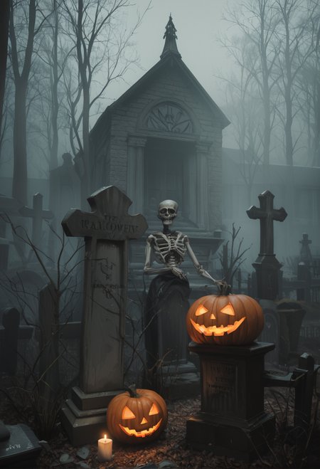 ,ruanyi1439,tombstone,fog,
halloween,jack-o'-lantern,candle,black background,skeleton,<lora:1439 cemetery_v1_pony:1>, score_9,score_8_up,score_7_up,,8k,solo,,