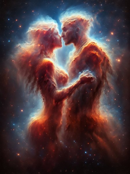 score_9, score_8_up, score_7_up, man and woman embrace, dynamic pose,  <lora:Space_Nebula_Pony:1>