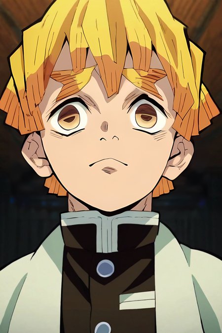 score_9, score_8_up, score_7_up, score_6_up, score_5_up, score_4_up, BREAK source_anime, anime screencap, , , looking at viewer, upper body, depth of field, 1boy, solo, male focus, <lora:zenitsu_agatsuma_pony:0.98>, zenitsu_agatsuma, blonde hair, yellow eyes, short hair, bangs, thick eyebrows, demon slayer uniform, gorilla costume, science fiction superhero, Hands on the forehead, displaying fatigue or exhaustion, <lora:sdxl_lightning_8step_lora:1>